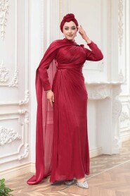Modest Claret Red Bridal Dress 52142BR - 1