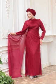 Modest Claret Red Bridal Dress 52142BR - 2