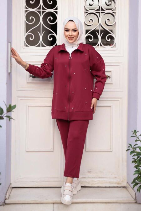 Modest Claret Red Dual Suit 12401BR - NEVA STYLE