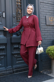 Modest Claret Red Dual Suit 19029BR - 1
