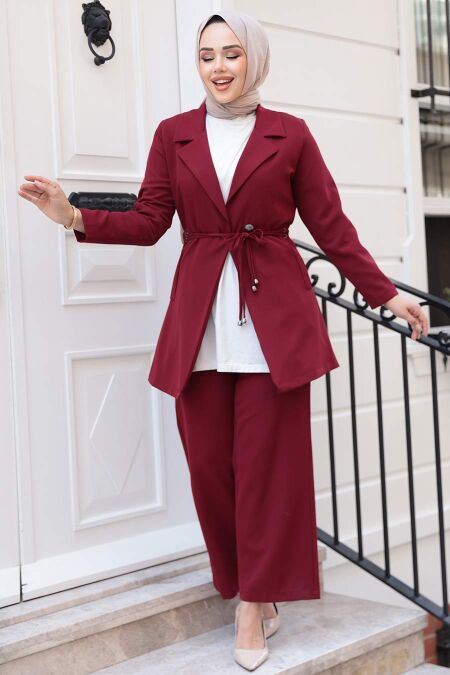 Modest Claret Red Dual Suit 62221BR - NEVA STYLE