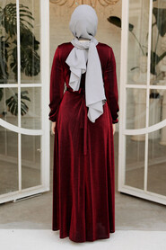 Modest Claret Red Elegant Evening Gowns 42541BR - 3