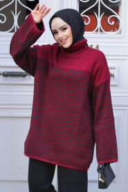 Modest Claret Red Knitwear Tunic 71502BR 