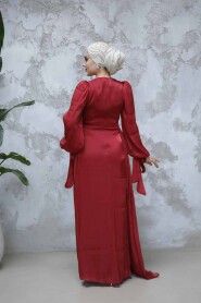 Modest Claret Red Prom Dress 48491BR - 4