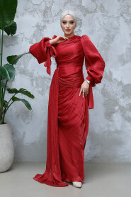 Modest Claret Red Prom Dress 48491BR - 2