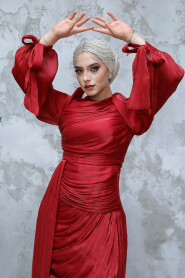 Modest Claret Red Prom Dress 48491BR - 3