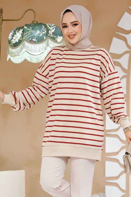 Modest Claret Red Tunic 30175BR - NEVA STYLE