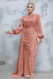 Modest Copper Bridal Dress 4934BKR - 3