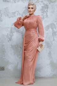 Modest Copper Bridal Dress 4934BKR - 2