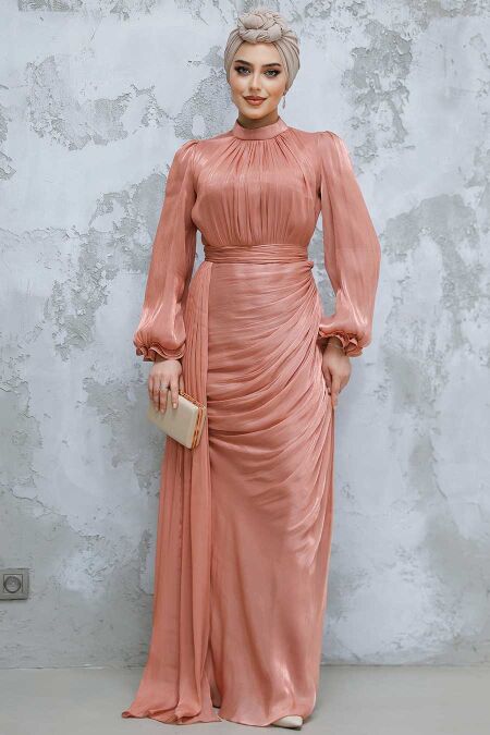 Modest Copper Bridal Dress 4934BKR - NEVA STYLE