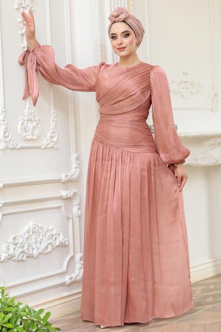 Modest Copper Evening Dress 53631BKR - NEVA STYLE