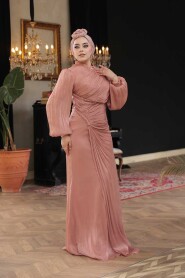 Modest Copper Evening Long Dress 50781BKR - 2