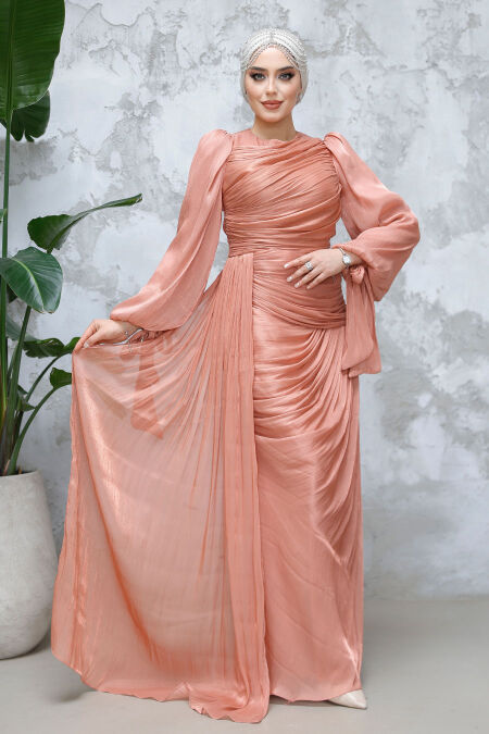 Modest Copper Prom Dress 48491BKR - NEVA STYLE