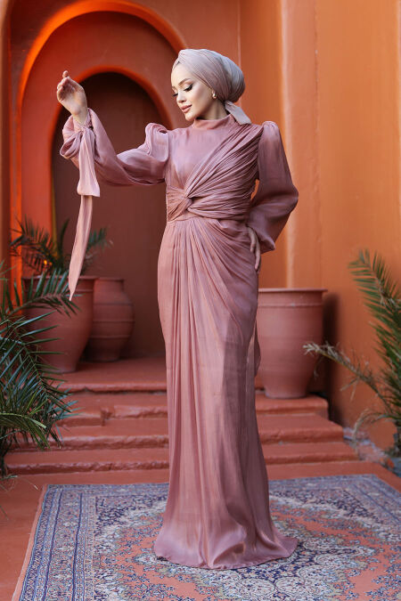 Modest Copper Wedding Dress 52285BKR - NEVA STYLE