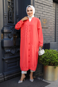 Modest Coral Coat 15161MR - 2