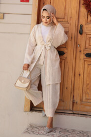 Modest Cream Kimono Dual Suit 12531KR - 1