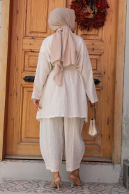 Modest Cream Kimono Dual Suit 12531KR - 3