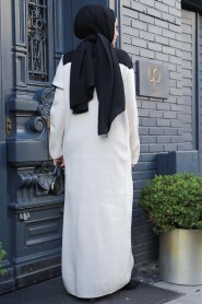 Modest Cream Knitwear Dress 24431KR - 4