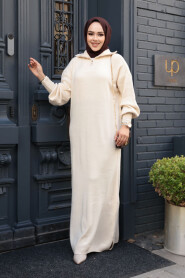 Modest Cream Knitwear Dress 60321KR - 1