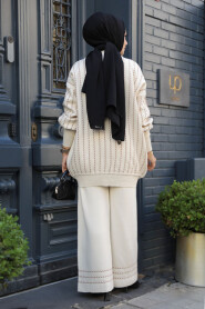 Modest Cream Knitwear Dual Suit 10217KR - 5