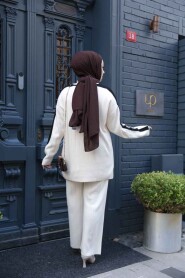 Modest Cream Knitwear Dual Suit 50163KR - 4