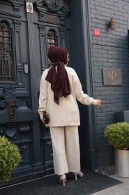 Modest Cream Knitwear Dual Suit 60381KR - 5