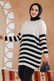 Modest Cream Knitwear Jumper Tunic 5325KR - 2