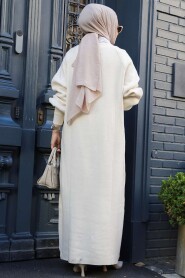 Modest Cream Long Sleeve Knitwear Dress 100013KR - 4