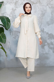 Modest Cream Plus Size Dual Suit 51991KR - 2