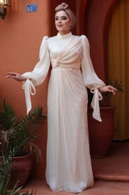 Modest Cream Wedding Dress 52285KR 