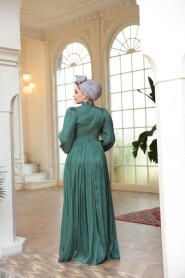 Modest Dark Almond Green Evening Gown 52751KCY - 5