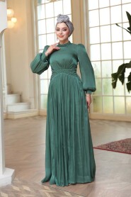 Modest Dark Almond Green Evening Gown 52751KCY - 3