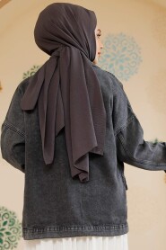 Modest Dark Antrasit Denim Jacket 20387KANT - 5