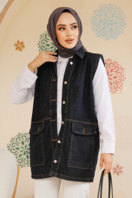 Modest Dark Antrasit Denim Vest 20444KANT - 4