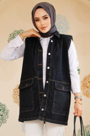 Modest Dark Antrasit Denim Vest 20444KANT - 2