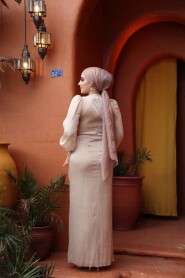 Modest Dark Beige Plus Size Evening Dress 50193KBEJ - 5