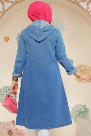  Modest Dark Blue Denim Coat 19127KM - 5