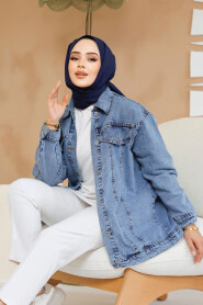 Modest Dark Blue Denim Jacket 11003KM - 2