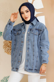 Modest Dark Blue Denim Jacket 11003KM - 3