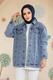 Modest Dark Blue Denim Jacket 11003KM - 4