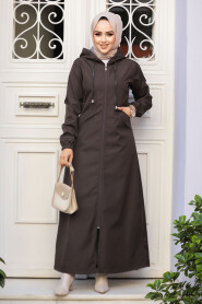 Modest Dark Brown Coat 62091KKH - 2