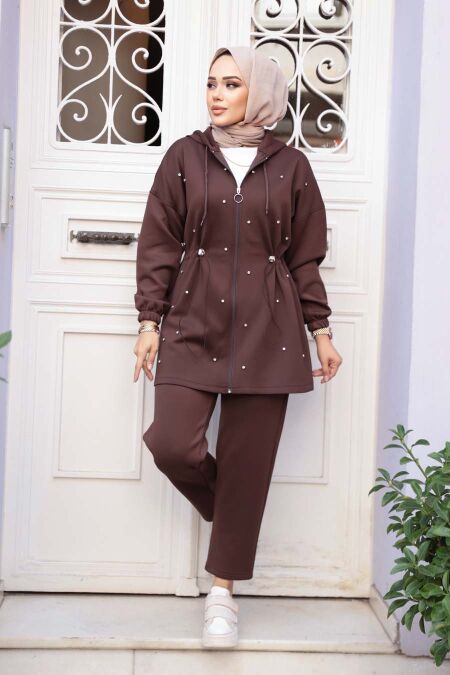 Modest Dark Brown Dual Suit 12271KKH - NEVA STYLE