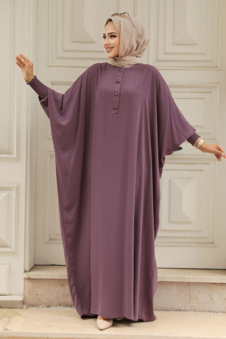 Modest Dark Dusty Rose Abaya Dress 330010KGK - NEVA STYLE