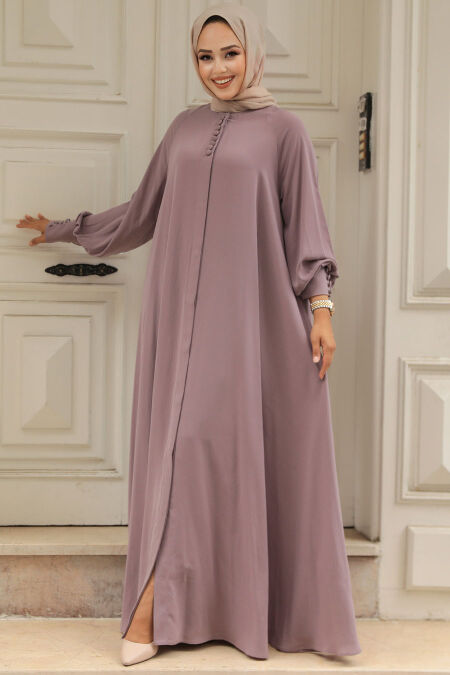 Modest Dark Dusty Rose Abaya Dress 520066KGK - NEVA STYLE