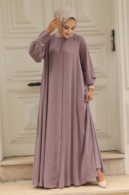Modest Dark Dusty Rose Abaya Dress 520066KGK - 2