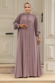 Modest Dark Dusty Rose Abaya Dress 520066KGK - 3