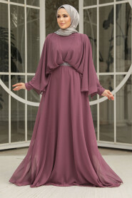 Modest Dark Dusty Rose Bridesmaid Dress 25891KGK - 3