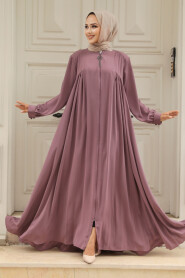 Modest Dark Dusty Rose Dubai Abaya 520180KGK - 1