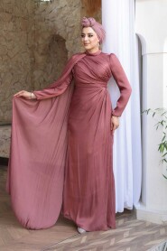 Modest Dark Dusty Rose Engagement Dress 5296KGK - 2
