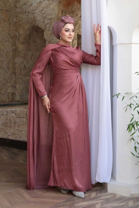 Modest Dark Dusty Rose Engagement Dress 5296KGK - NEVA STYLE